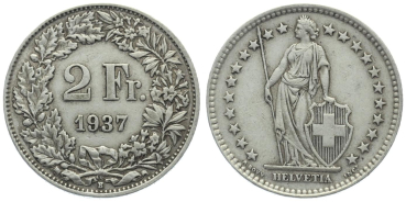 2 Franken 1937 B